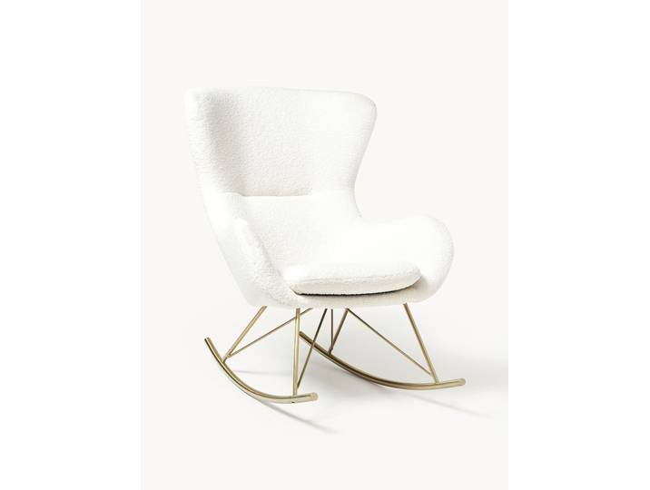 Fauteuil à bascule en tissu peluche Wing
