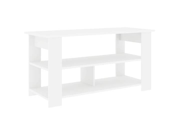 KUPTYERFG TV-Ständer Weiß 100x40x50 cm Holzwerkstoff Lowboard Kompakter Medien-Schrank für Wohnzimmer und Schlafzimmer mit Ablagefach für Spielekonsolen und Dekoration.