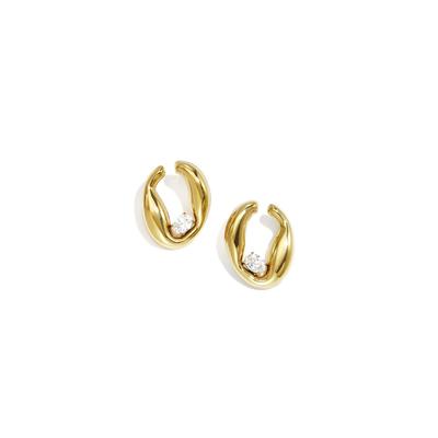 Paar Ohrstecker ADELIA´S "LIVAYA", Damen, Gr. Damen, Edelstahl, gold (goldfarben), Ohrringe, Stylisch durch die geschwungene, unregelmäßige Form