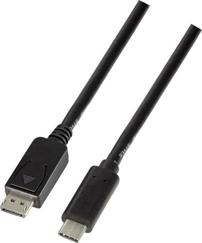 LogiLink USB-C / DisplayPort Adapterkabel USB-C Stecker, DisplayPort Stecker 1.80 m Schwarz UA0335 USB-C-Displaykabel