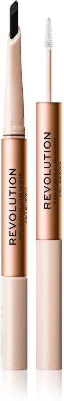 Revolution Fluffy Brow Filter Duo dual-ended eyebrow pencil for hold and shape shade Ash Brown 0.12 g