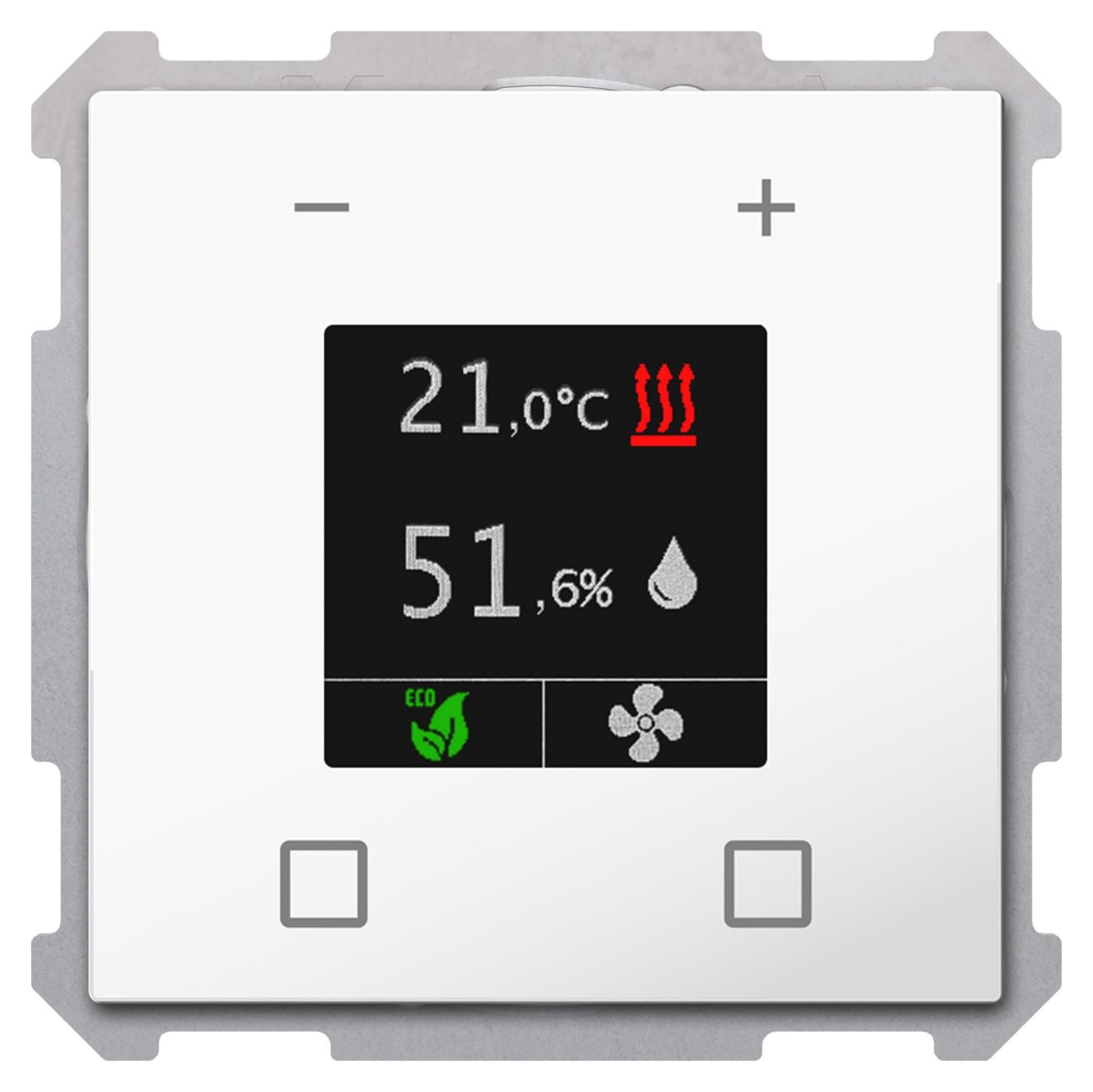 MDT Smart 63 Ruimtetemperatuurregelaar met kleuren display, studiowit, glanzend