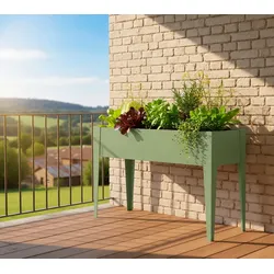 Westmann Vedura M | Metall Balkon Hochbeet | Salbei | 100x30x80 cm - Salbei
