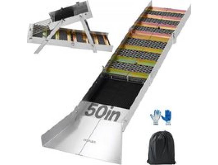 VEVOR Highbanker-Goldwaschrinne 127 cm, 2-in-1 Faltbare Highbanker-Waschrinne, Aluminiumlegierung, Bergbauausrüstung mit Rucksack und Schutzhandschuhen, Ideal für Bäche, Flussufer und Flüsse