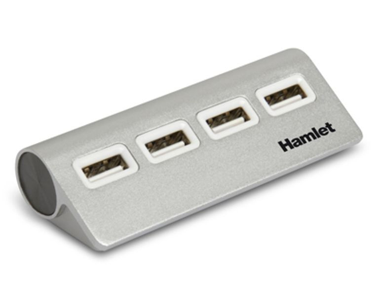 Hamlet XHUB4020AL USB Hub, Aluminium, 0,33 meter