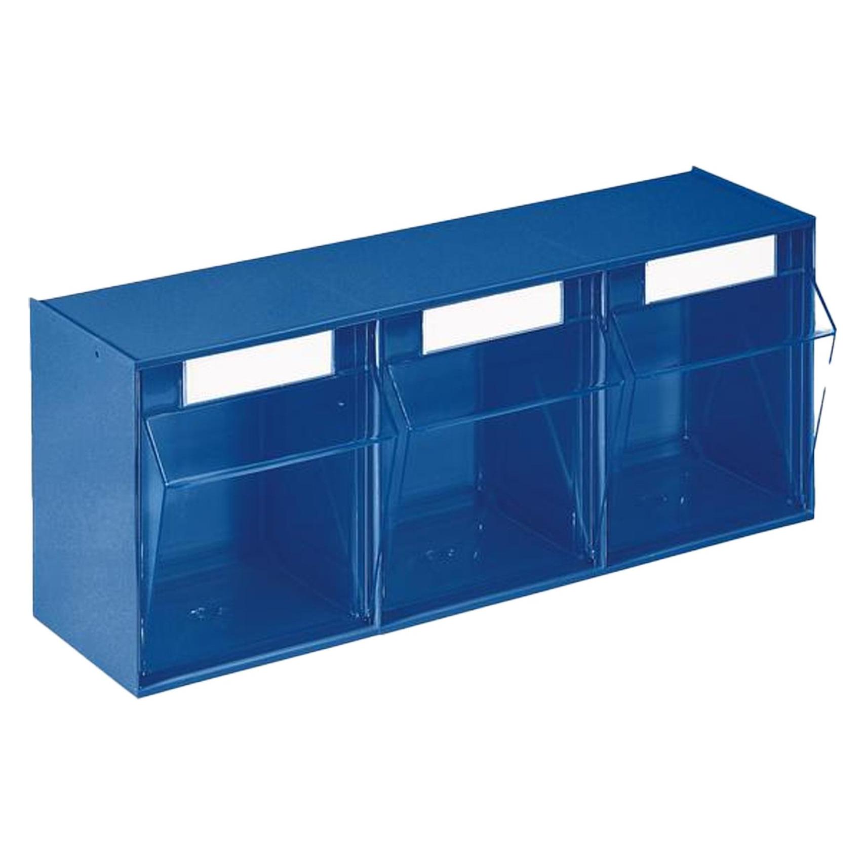 Lockweiler Klarsichtmagazin H242xB600xT203mm 3 x E Kunststoff blau (1500391)