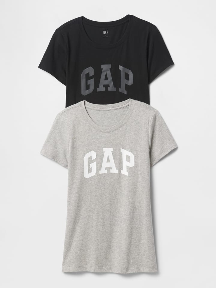 GAP 2er-Set: Shirts in Schwarz/ Hellgrau - L