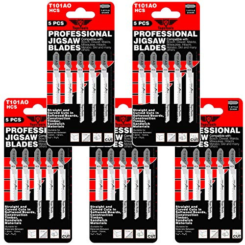 25x TopsTools T101AO rechte en gebogen zaagbladen compatibel met Bosch, Dewalt, Makita en Milwaukee
