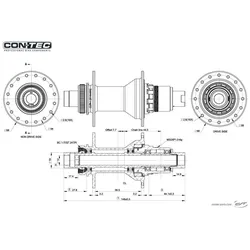 CONTEC Hinterradnabe Core CL 142 mm schwarz 11-/12-fach SRAM XD, ca. 357 g