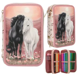 Miss Melody 3 Fach Federtasche BLOSSOM PONY
