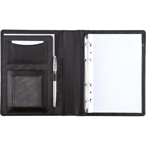 Alassio Schreibmappe 30003, Benaco, schwarz, Kunstleder, mit Ringbuch, inklusive Schreibblock, A5