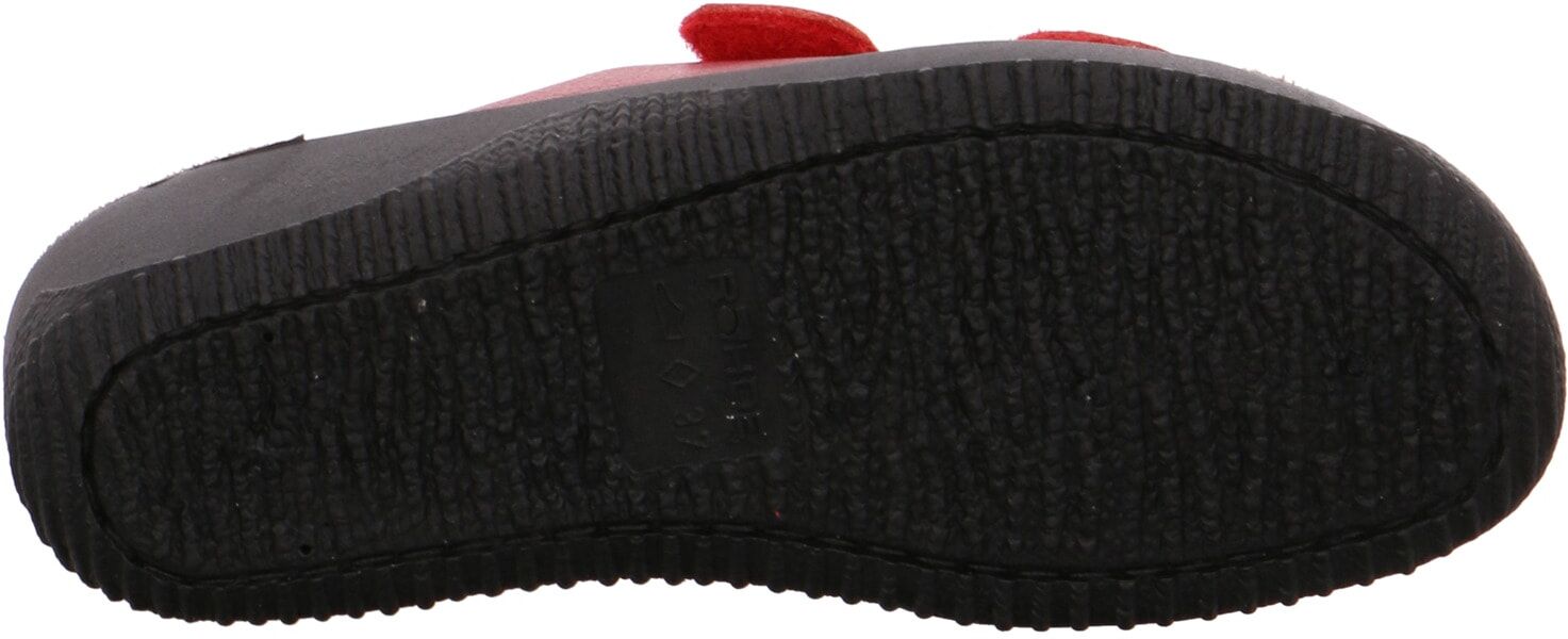 Pantolette ROHDE "Soltau-40", Damen, Gr. 39, Lederimitat, rot, Basic, Schuhe Pantolette, Hausschuh, Komfortschuh, Klettschuh mit Keilabsatz rot 39, Lederimitat