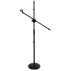 keepdrum Mikrofonständer MS015 gerades Stativ mit Mikrofonarm, Mikrofonständer, Schwarz
