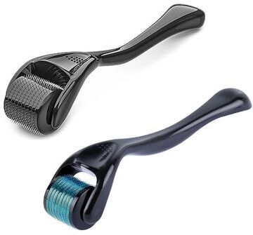 Uplift Essentials 540 Titanium Microneedle Derma Roller For Hair, Beard And Skin Rejuvenation (0.2 0.25 0.3mm) black 0.25mm