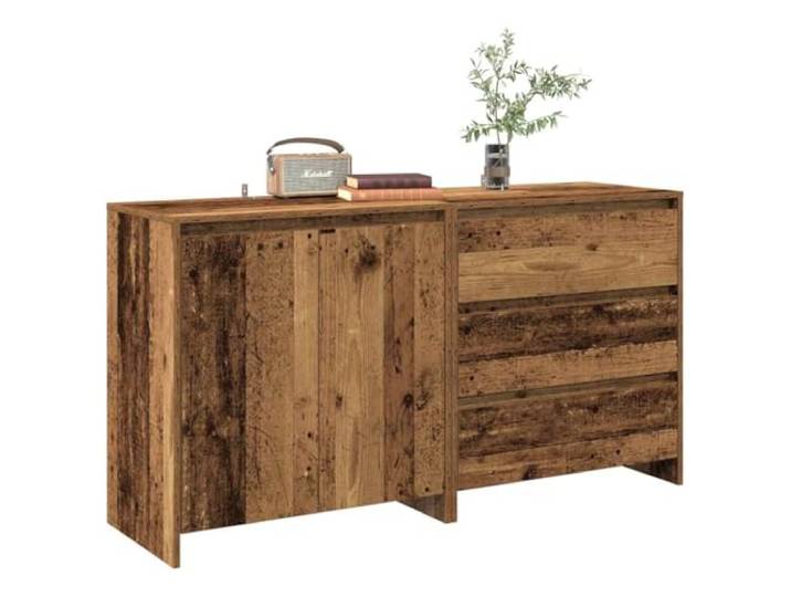 RJPLMFV Anrichte mit 2 Türen, Holz, Antik-Optik, Aufbewahrung für Holzwerkstoff, glatte Oberfläche, robuste Oberfläche, leicht zu reinigen, Wandbefestigung im Lieferumfang enthalten