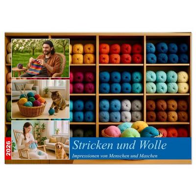 Stricken und Wolle (Wandkalender 2026 DIN A4 quer), CALVENDO Monatskalender