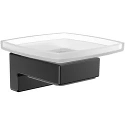 emco cue Seifenhalter, mit satiniertem Kristallglas, schwarz, 323013300