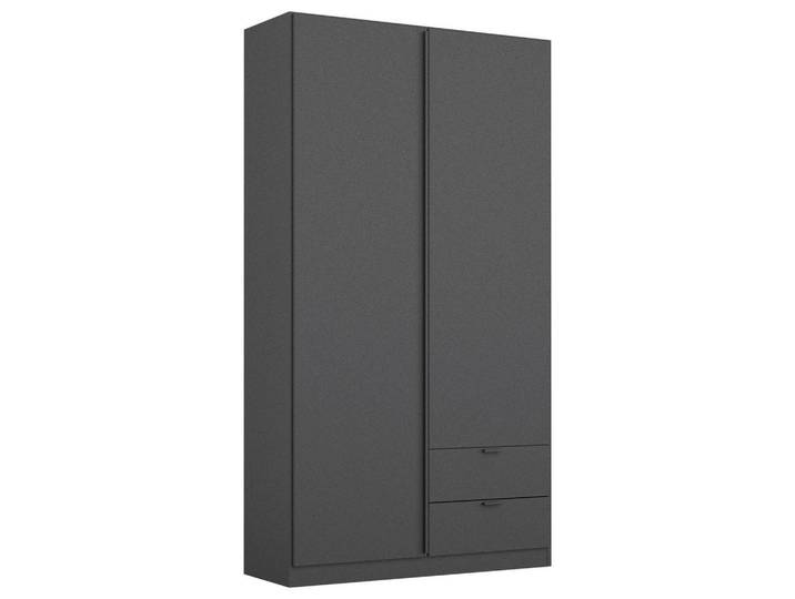 Rauch Möbel Drehtürenschrank, Grau, 1 Fächer, 2 Schublade(n) Schubladen, 91x197x54 cm, Blauer Engel, RAL Testat, Goldenes M, Made in Germany, in verschiedenen Größen erhältlich, Schlafzimmer, Kleiderschränke, Drehtürenschränke