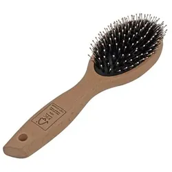 GUILIA Kissenbürste oval, Nylon- & Naturborsten mit Buchenholz, für feines Haar