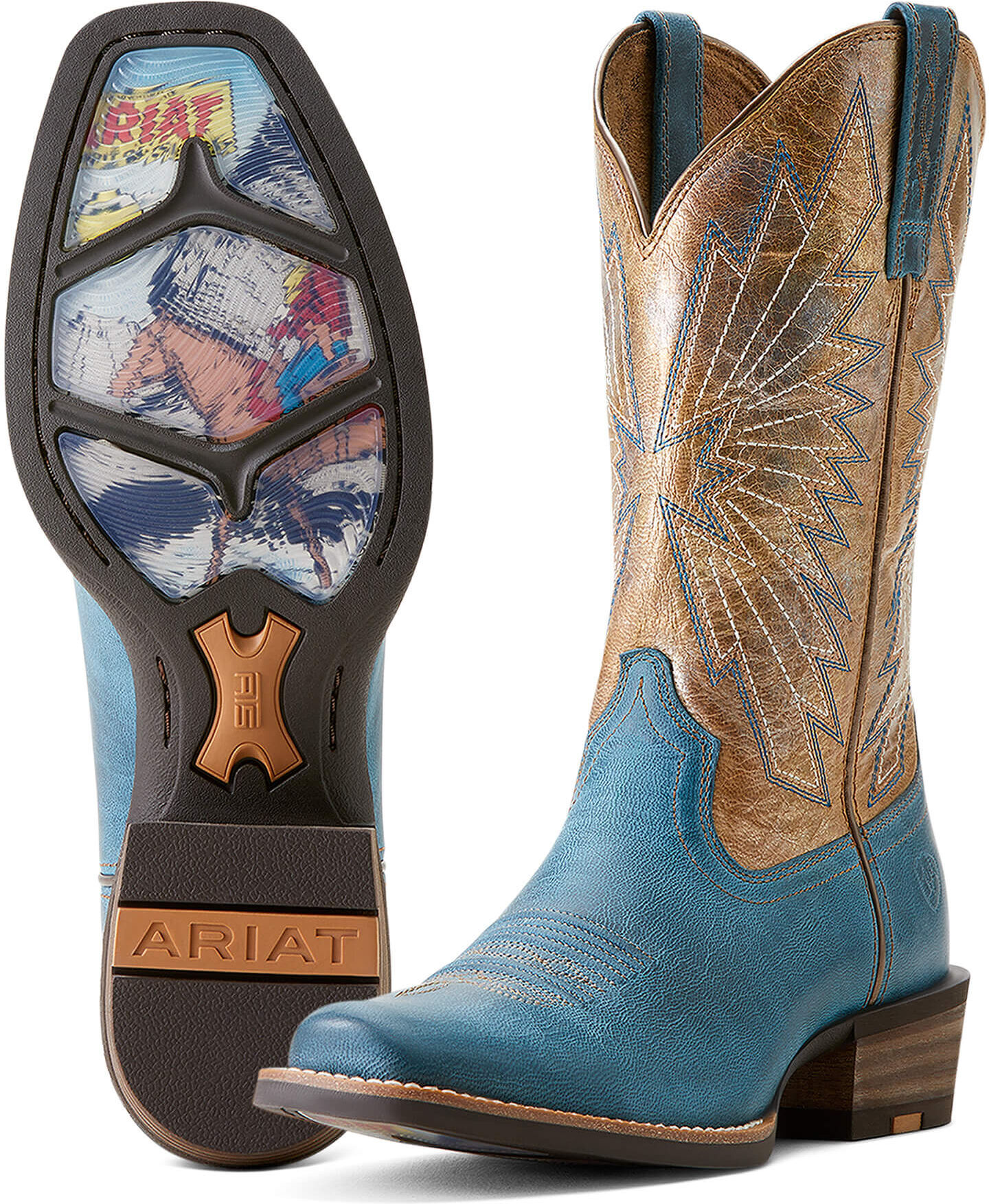Women's Decatur Cowgirl Boots in Indigo Dreams Pearlized Tan, Size: 6 B / Medium by Ariat