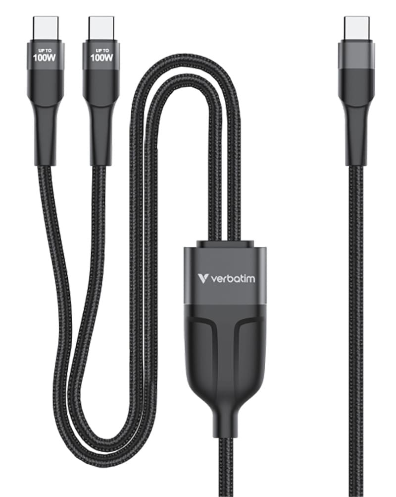 Verbatim 30279 Sync & Charge Kabel USB-C auf USB-C 100W 120cm schwarz
