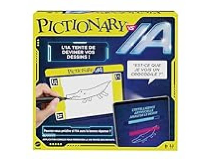 Mattel Games Pictionary vs AI - Jeu De Société Interactif Contre Intelligence Artificielle, Jeu Dessin, Pour 2 À 4 Joueurs, Jouet Enfants Et Adultes, A Partir De 8 Ans, Version Française, HYH76