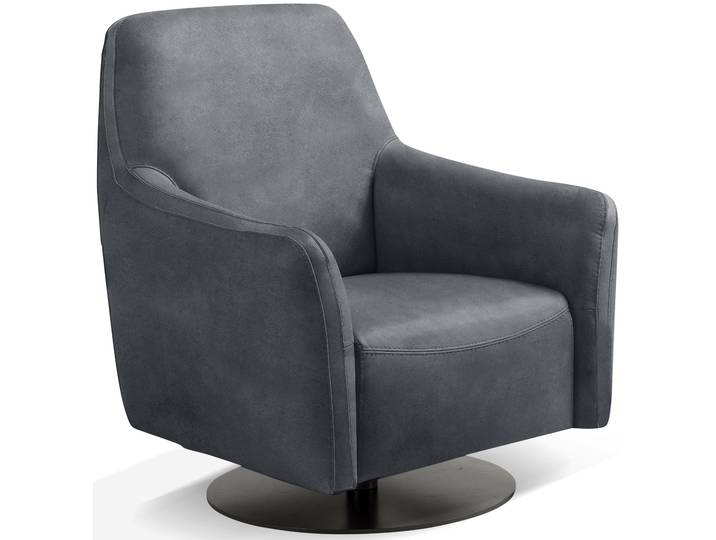 Sessel EGOITALIANO Felicity Drehsessel mit Wippfunktion, kompakt und bequem, Loungesessel , grau (charcoal), B:77cm H:88cm T:85cm, Sessel, Sessel, Solitärsessel drehbar mit Wipp-Funktion