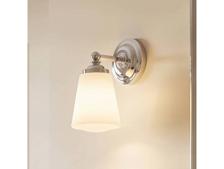 Wandleuchte Mahdi Arcchio, dimmbar, chrom / silber, für Badezimmer, Glas, Modern