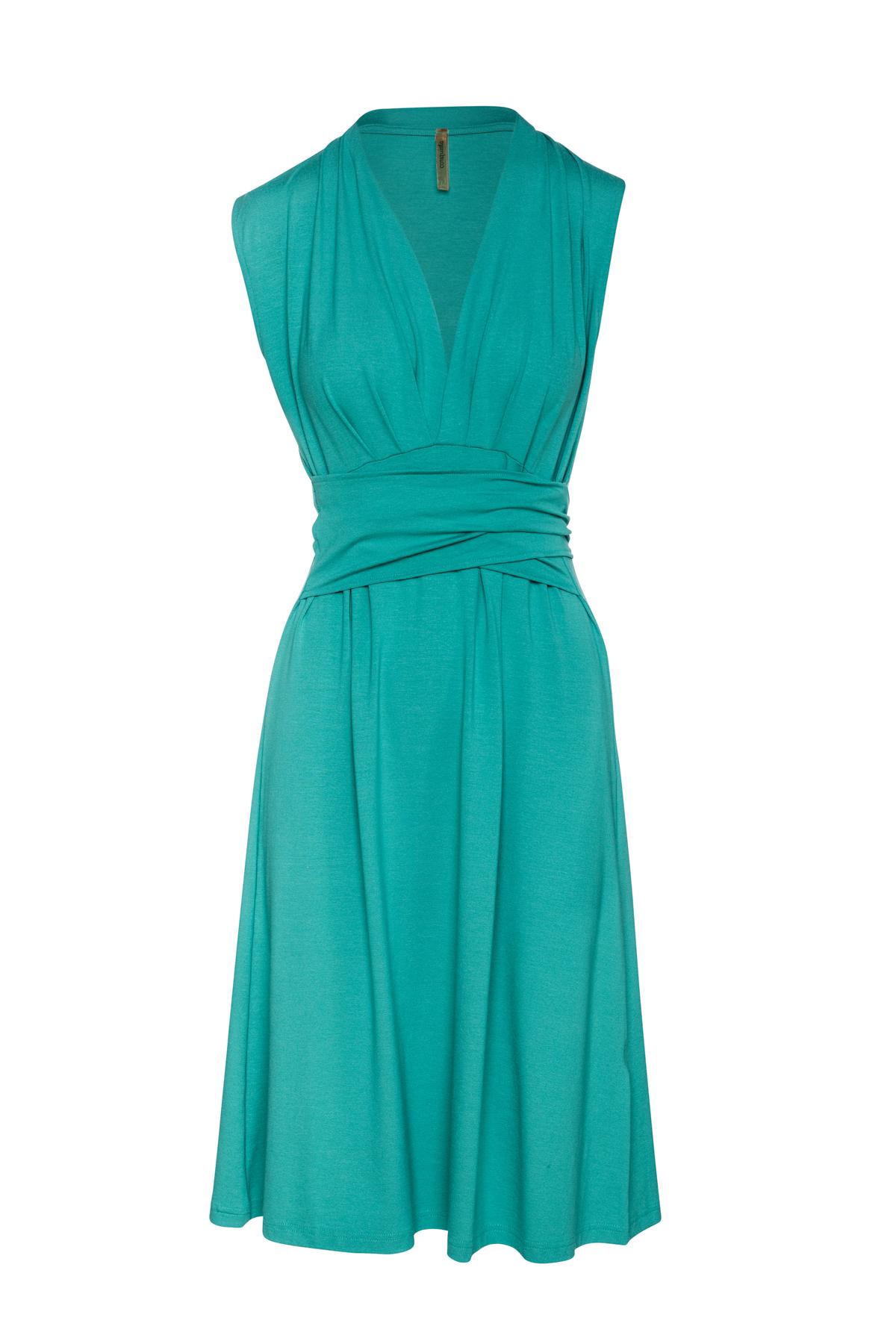 Kleid mit V-Ausschnitt und Schärpe