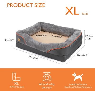 Uplift Essentials Large Dog Bed With Washable Cover And Waterproof Base xl