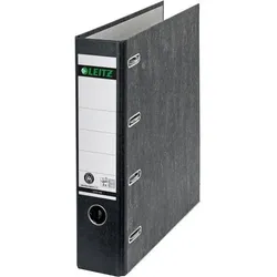 Leitz Breit Doppelordner DIN A4 75 mm Schwarz 4 Ringe 1092 Pappkarton Wolkenmarmor Hochformat Recycled