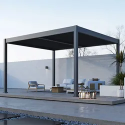 Paragon Outdoor Pergola / Pavillon mit Lamellendach "Tuscan 1214",anthrazit,370 x 433 x 265 cm (L x B x H)