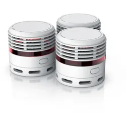 Brandson 3x Rauchmelder Mini - 10 Jahre Batterie - Lithium Ionen Batterie 1500 mAh - Lautstärke 85 db - LED Indikator - Prüftaste