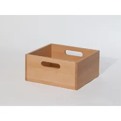 Einschubbox für Stapelbox Buche geölt braun natur 33x15.5x29.5 cm