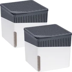 Raumentfeuchter 2er Set CUBE (BHT 16,50x15,70x16,50 cm) - weiß - BHT 16,50x15,70x16,50 cm