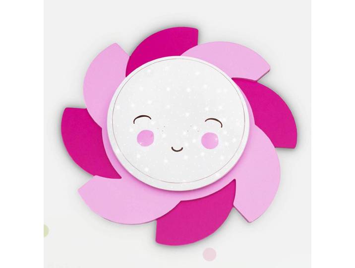 Wandlamp Starlight Smile, paars / roze / rose, Kinderkamer, Hout, Wandlamp