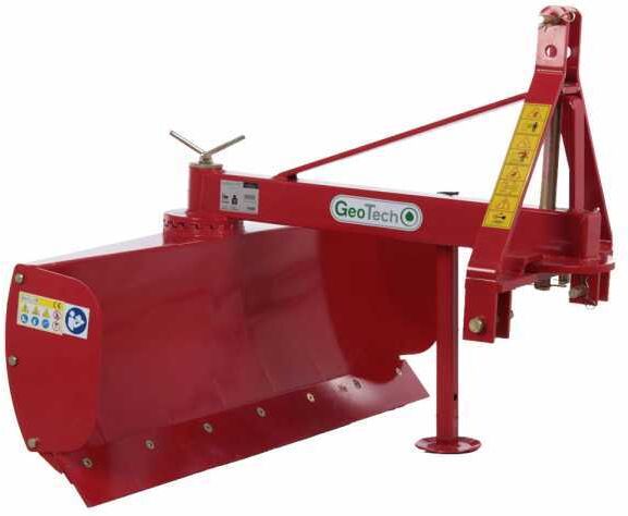 Niveleuse pour tracteur GeoTech DL140 à rotation lame 360° et Bras orientable