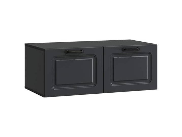 KTHLBRH TV-Schrank für die Wand, Schwarz, 78,5 x 41 x 30 cm Platzsparendes Design, mehrere Regale, Kabelmanagement, zeitgenössischer Stil, modernes Wohnzimmer, langlebige Materialien