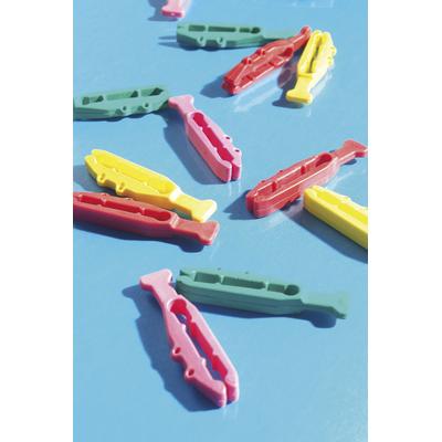 Wäscheklammern RUCO "Krokodil"- long life", bunt, B:2cm H:1cm L:7cm, Kunststoff, Halteklammern, Kunststoff, 40-teilig
