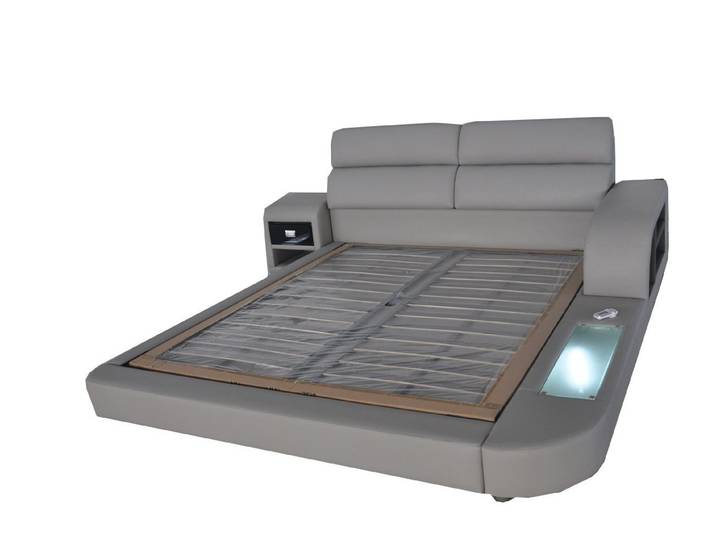 JVmoebel Polsterbett Luxus Leder Bett mit USB-Anschlüssen und modernem Design (Bett LB8805), Made in Europa