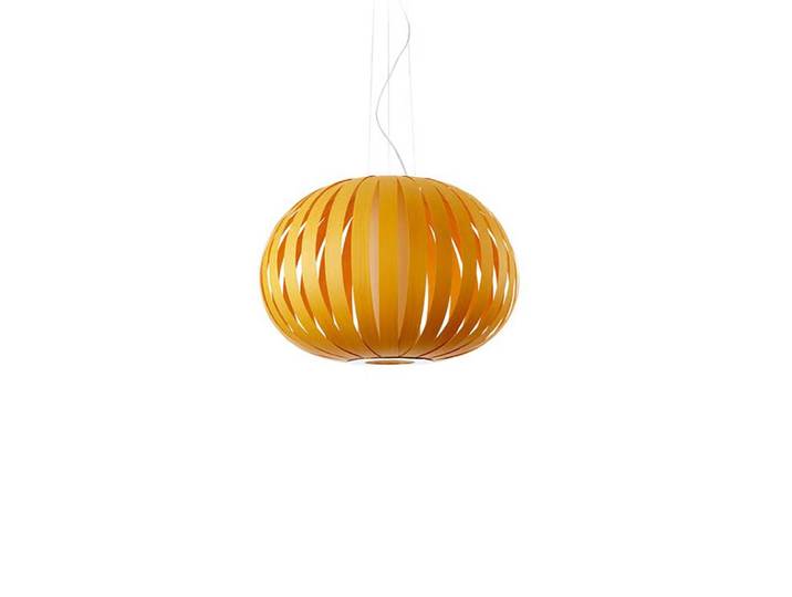 LZF LUZIFER lampe à suspension POPPY SMALL (Jaune - Vernis à bois)