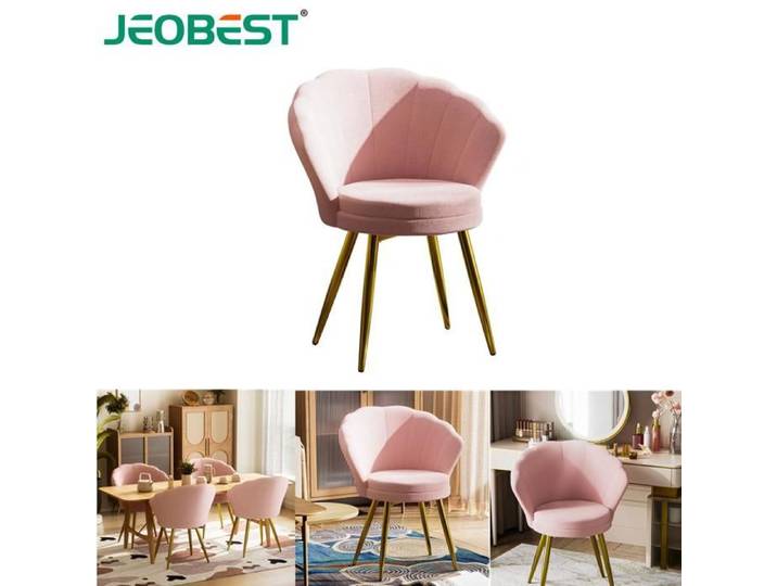 JEOBEST Fauteuil À Oreilles en Forme de Fleur Chaise de Coiffeuse Salon Chambre À Coucher Balcon avec Revêtement en Velours
