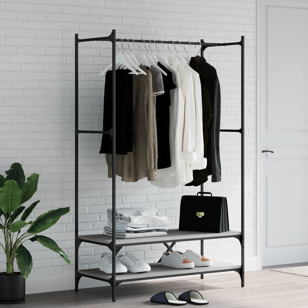 Borough Wharf Caledon 100cm Clothing Rack Grey Sonoma
