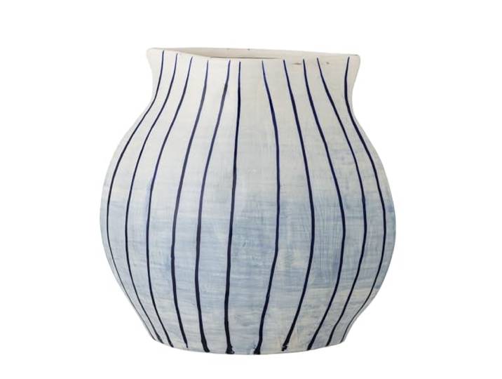 Bloomingville Esra Vase, Blue, Steingut, L21,5xH22xB13 cm