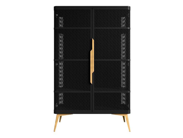 MIRJAN24 Vitrine Modera (mit zwei Drehtüren) Pulverbeschichtetes Metall, 90x40x145 cm
