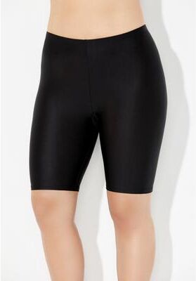 Plus Size Women's Chlorine Resistant Long Bike Short Swim Bottom by Swimsuits For All in Black (Size 24)