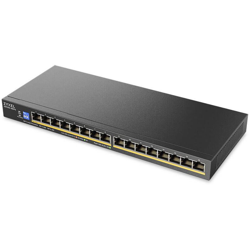 Zyxel 16-Port Gigabit Unmanaged Switch Slimline mit 135W PoE