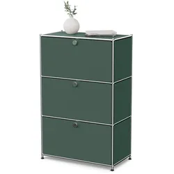 Tchibo - Kommode Metall »Cn3« mit 3 Klappenfächern - 77x40x120,5cm - olivgrün -