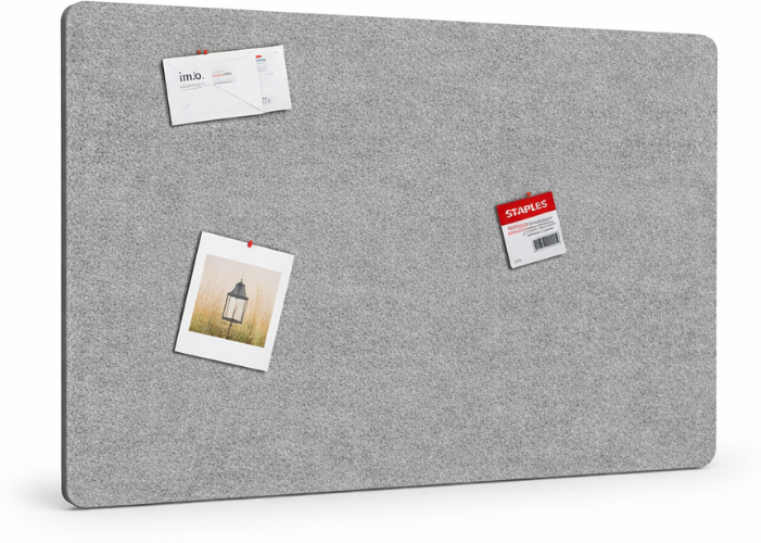 B2B Partner Akustikplatte 120x80 cm, runde Ecken, grau