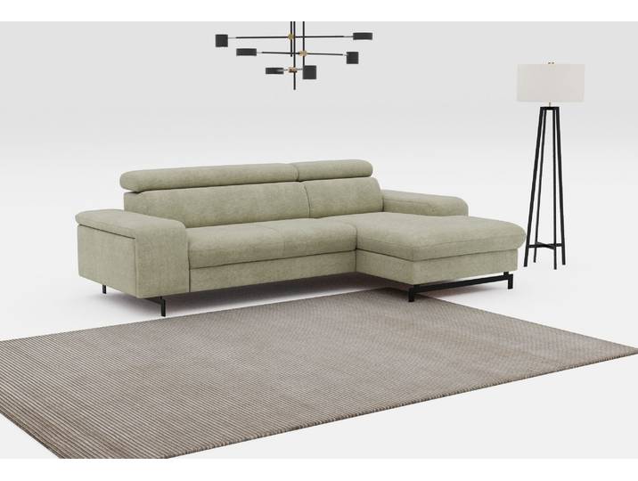 Ecksofa COTTA Emma L-Form, B: 267 cm , grün, B:267cm H:97cm T:165cm, Sofas, Ecksofa, mit Kopfteilverstellung, optional Schlaffunktion & Bettkasten